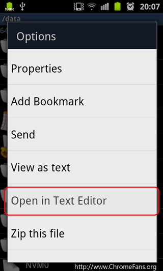 Screenshot: [Disable the camera sounds on I9100] Open local.prop in Text Editor