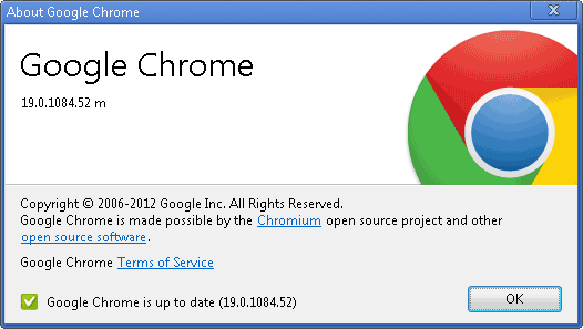 Screenshot: Update your Google Chrome to the latest version
