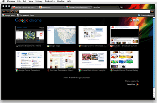 Screenshot: Google Chrome for Mac, with an artist theme