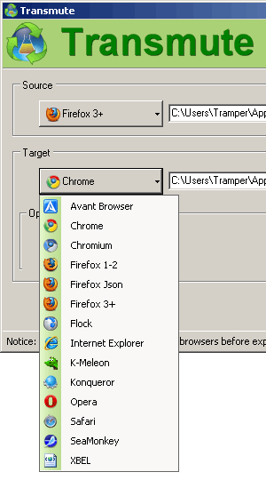 Screenshot: Sync the bookmarks with other browsers