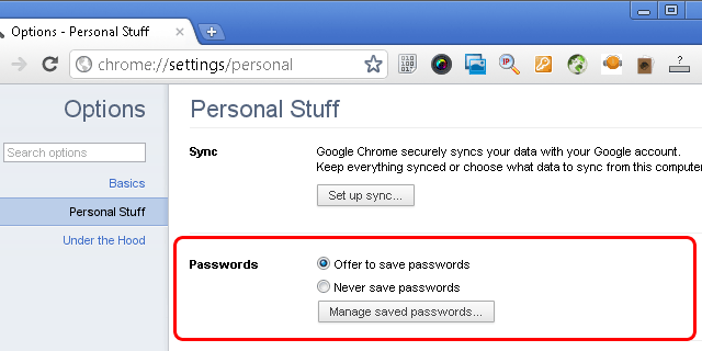 Screenshot: How to delete saved password from Google Chrome