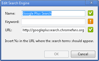 Google Plus Search add-on for Google Chrome