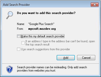 Google Plus Search add-on for Internet Explorer