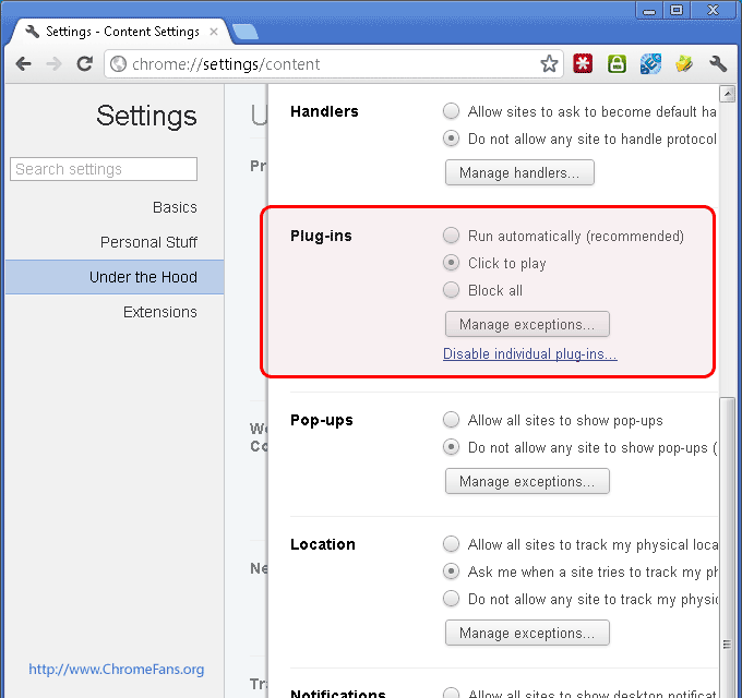 how to allow flash on all sites google xhrome