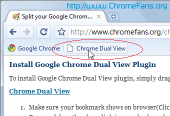  install Google Chrome Dual View plugin
