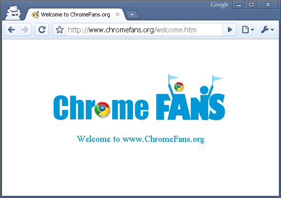 The screenshot about Chrome incognito window